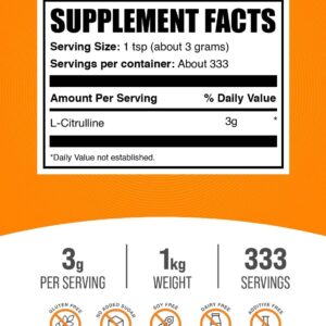 Citrulline Powder Unflavored Gluten Free 1kg - Image 2